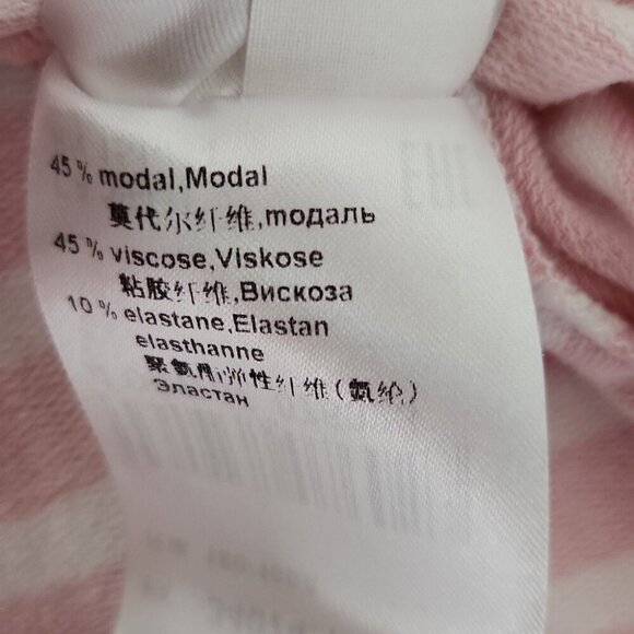 MARC CAIN | Shirt Dress Striped Dropped Waist Drawstring Pink Sz 12 14 - Picture 9 of 9